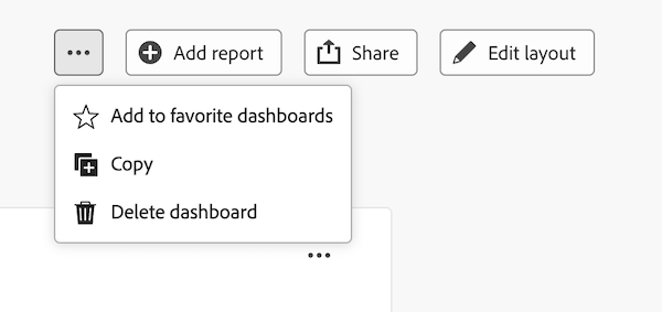 Option du menu Copier le tableau de bord