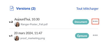 Résumé des versions d’épreuve