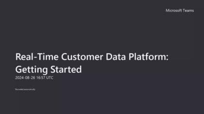 Real-Time Customer Data Platform - Erste Schritte