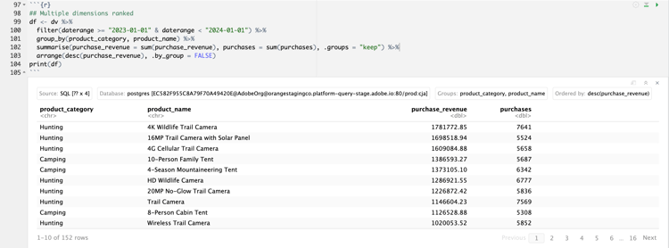 RStudio Results