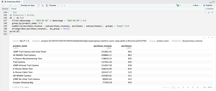 RStudio Results