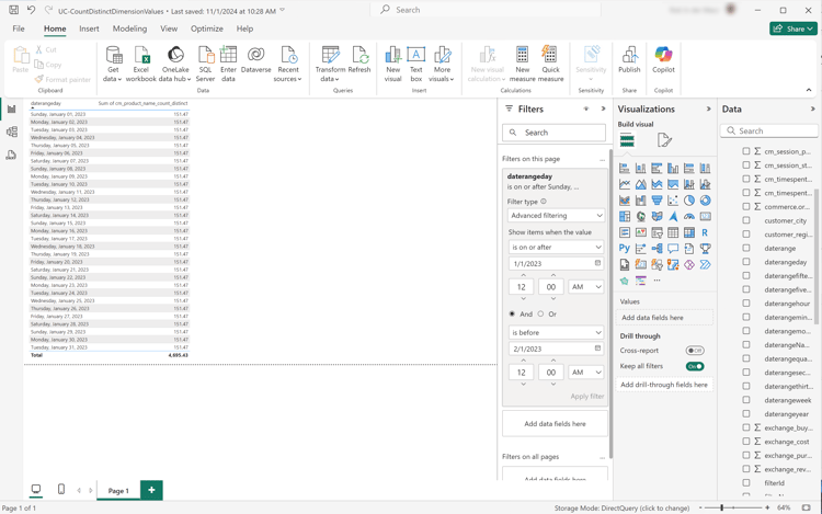 Power BI Desktop Multiple Count Distinct table