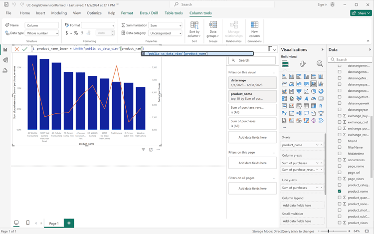 Power BI Desktop Transformation to Lower