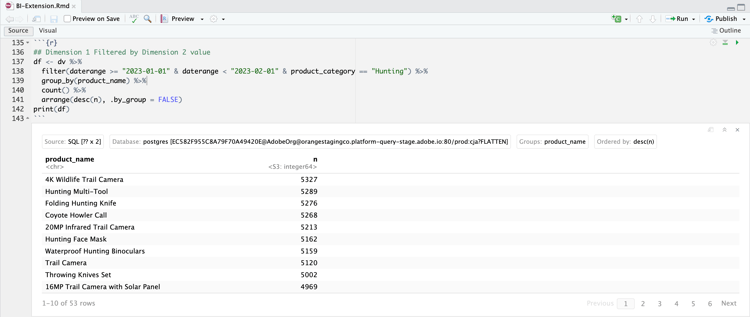 RStudio Results