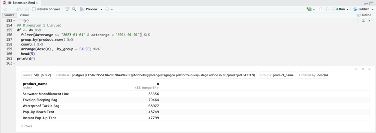 RStudio Results