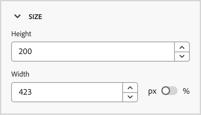 Width style using pixels