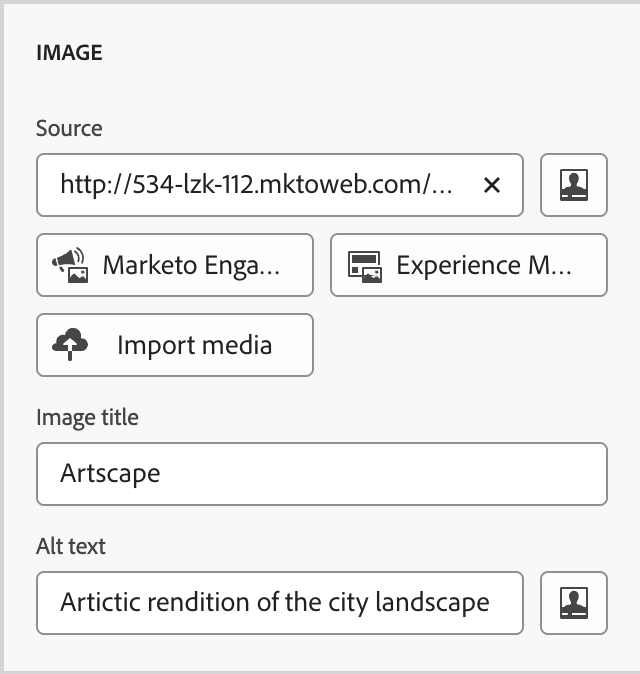 Configurações de imagem