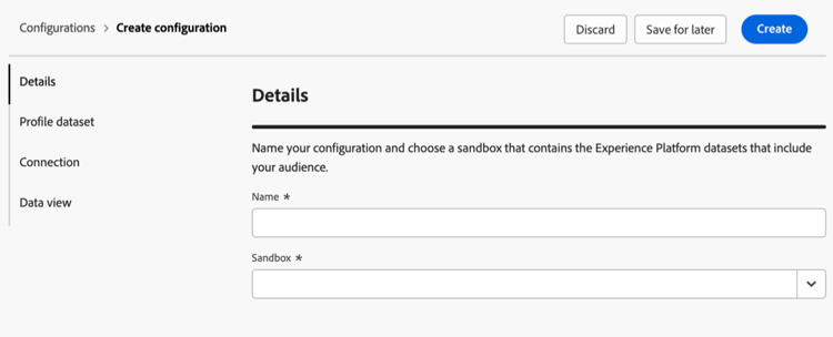 Crea configurazione analisi del pubblico
