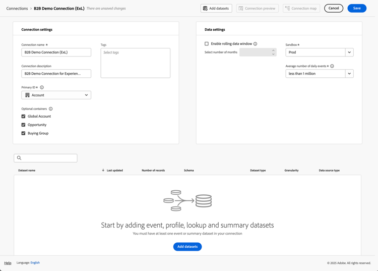 Connessione basata su account B2B