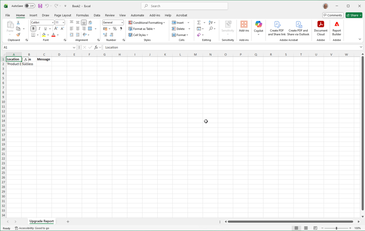 Cartella di lavoro del report di aggiornamento di Excel Report Builder
