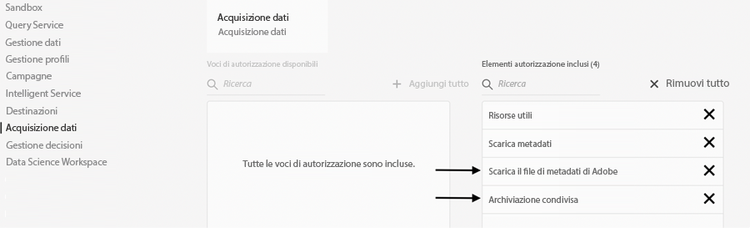 Connessione per condivisione del pubblico