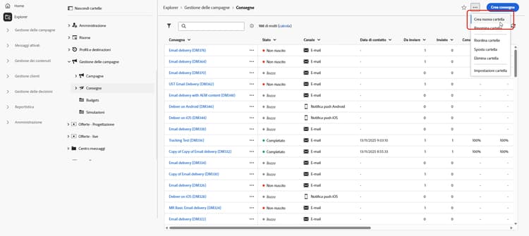 Opzione Crea nuova cartella nel menu Explorer