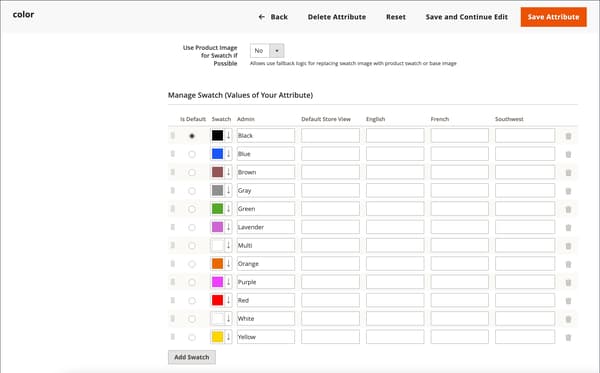 Gestisci valori campione