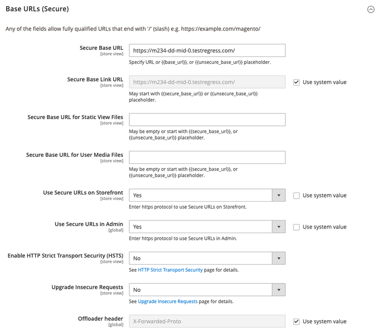 Web > URL di base (protetto)