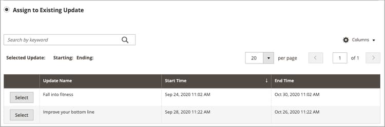 Assegnazione a una campagna esistente