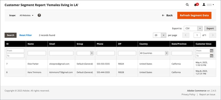 Espandere i dati dei clienti
