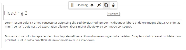 Duplicazione di un contenitore di intestazione