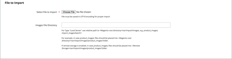 Directory del file delle immagini di importazione dati