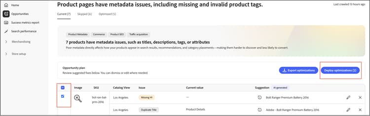 Seleziona opportunità