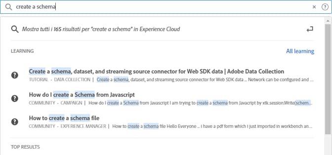 Unified Search nella Guida di CX Enterprise