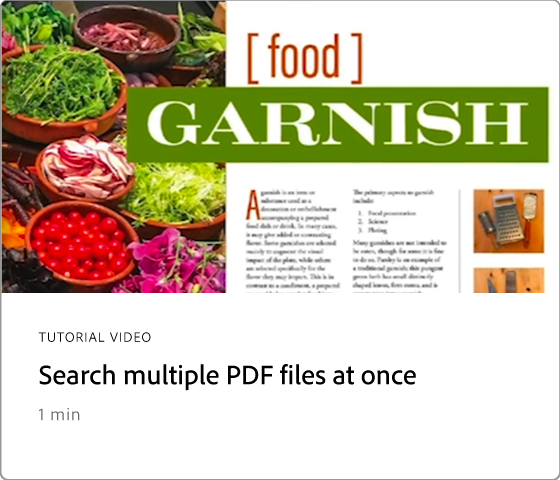 Cerca più file di PDF contemporaneamente