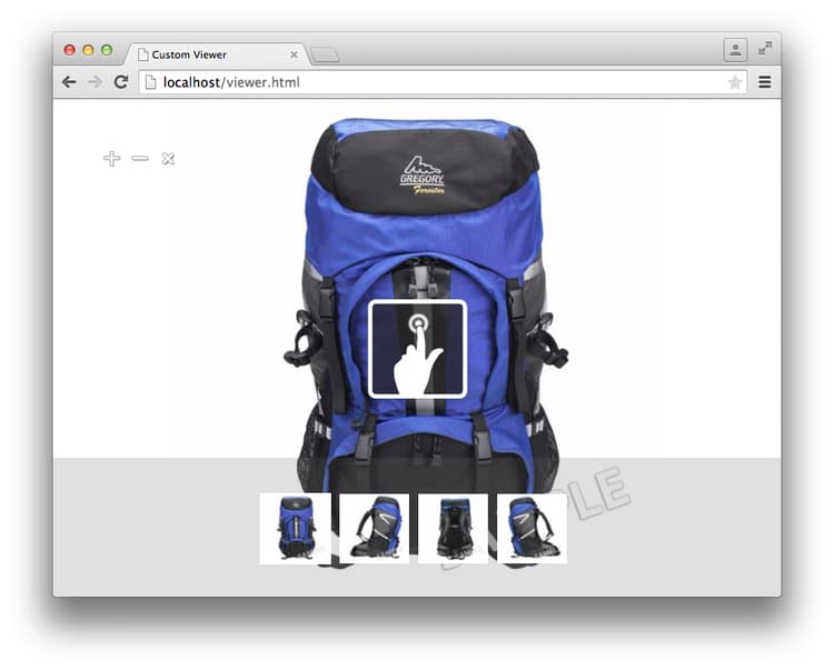 Esempio di visualizzatore tre immagini