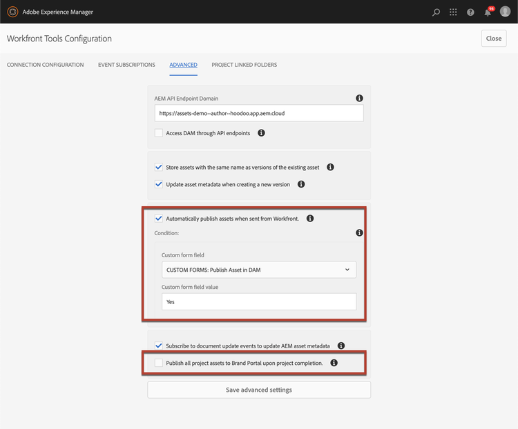 configura pubblicazione automatica