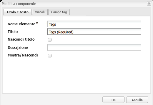 Aggiunta di informazioni aggiuntive (la parola obbligatorio) per gli utenti di utilità di lettura dello schermo nel campo Titolo.