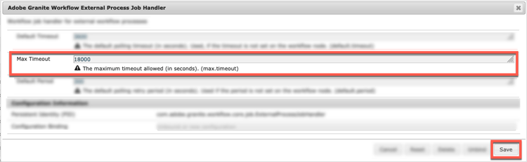 Valore di timeout massimo