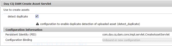 Selezionare lopzione di rilevamento duplicati nel servlet