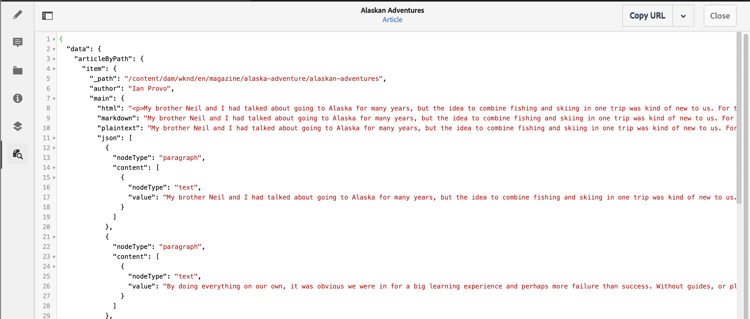 Anteprima JSON