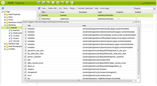 Ricerca di riferimenti ai tag