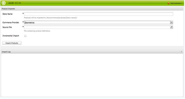 Console Importazione Prodotti