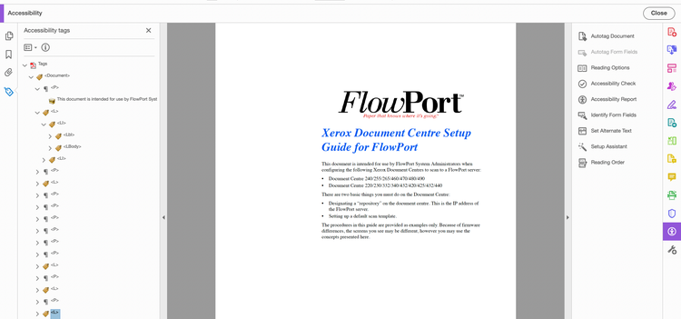 Documento PDF con tag automatici