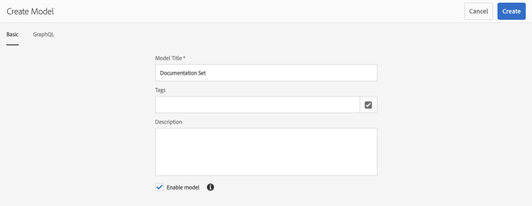 Crea modello per frammento di contenuto