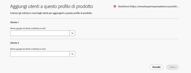 Aggiungi profilo amministratore utenti