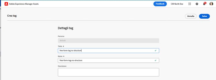 Aggiunta di tag ai tag standard