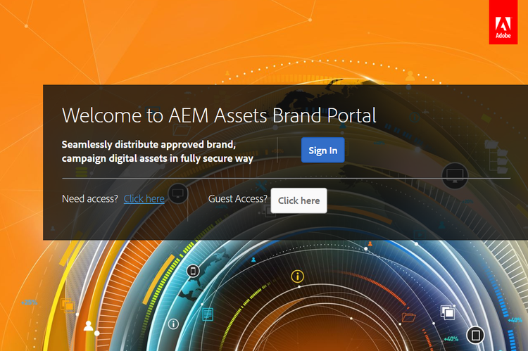 Schermata di accesso a Brand Portal