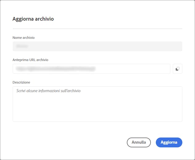 Visualizzare e aggiornare le informazioni del dell’archivio