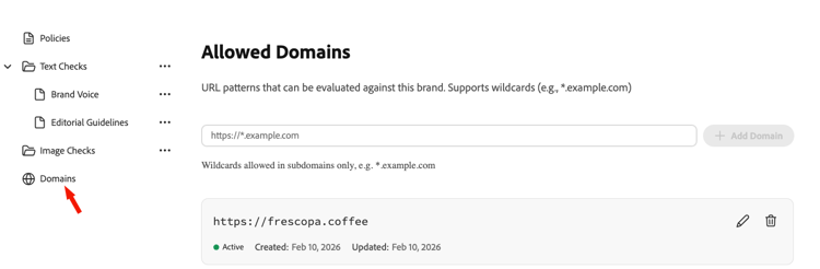 Configurazione di un dominio per il brand