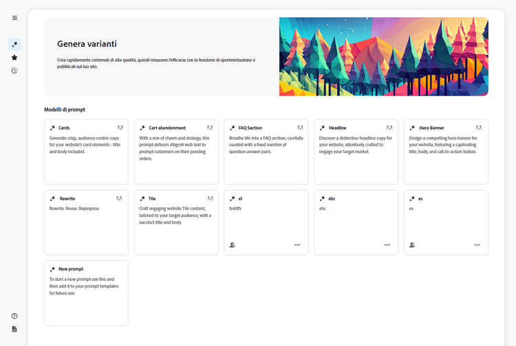 Generare varianti - Modelli di prompt