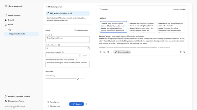 Genera varianti: genera copia
