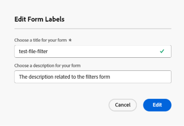 modifica etichette modulo