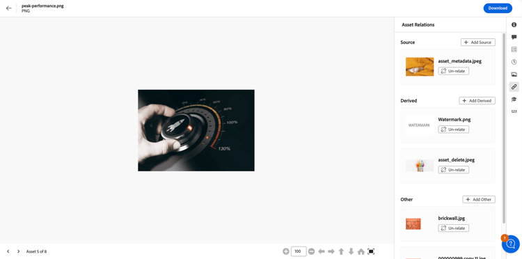 Esempio di relazione Assets