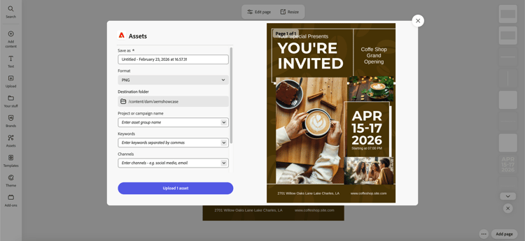 Salva risorse in AEM