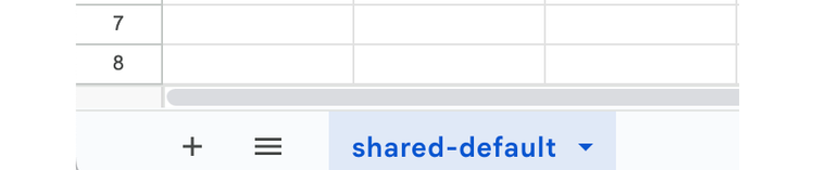 rinominare il foglio predefinito in “shared-default”