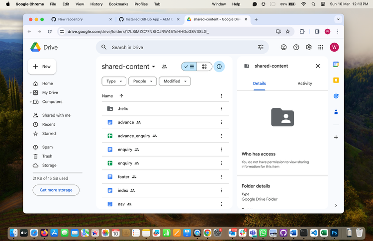 Contenuto di esempio su Google Drive