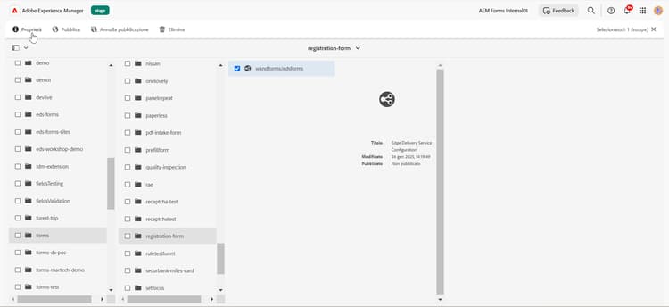 Configurazione automatica EDS