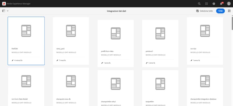 Modello dati modulo creato