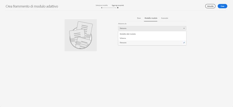 Mostra il tipo di modello nella scheda Modello modulo